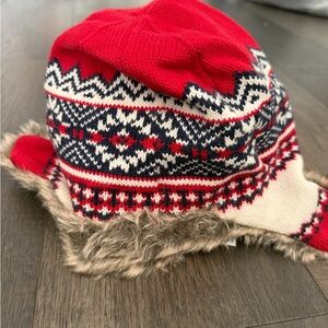 Janie and Jack Red Knit Winter Hat